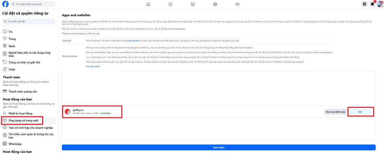 Step 3 Unlink Facebook